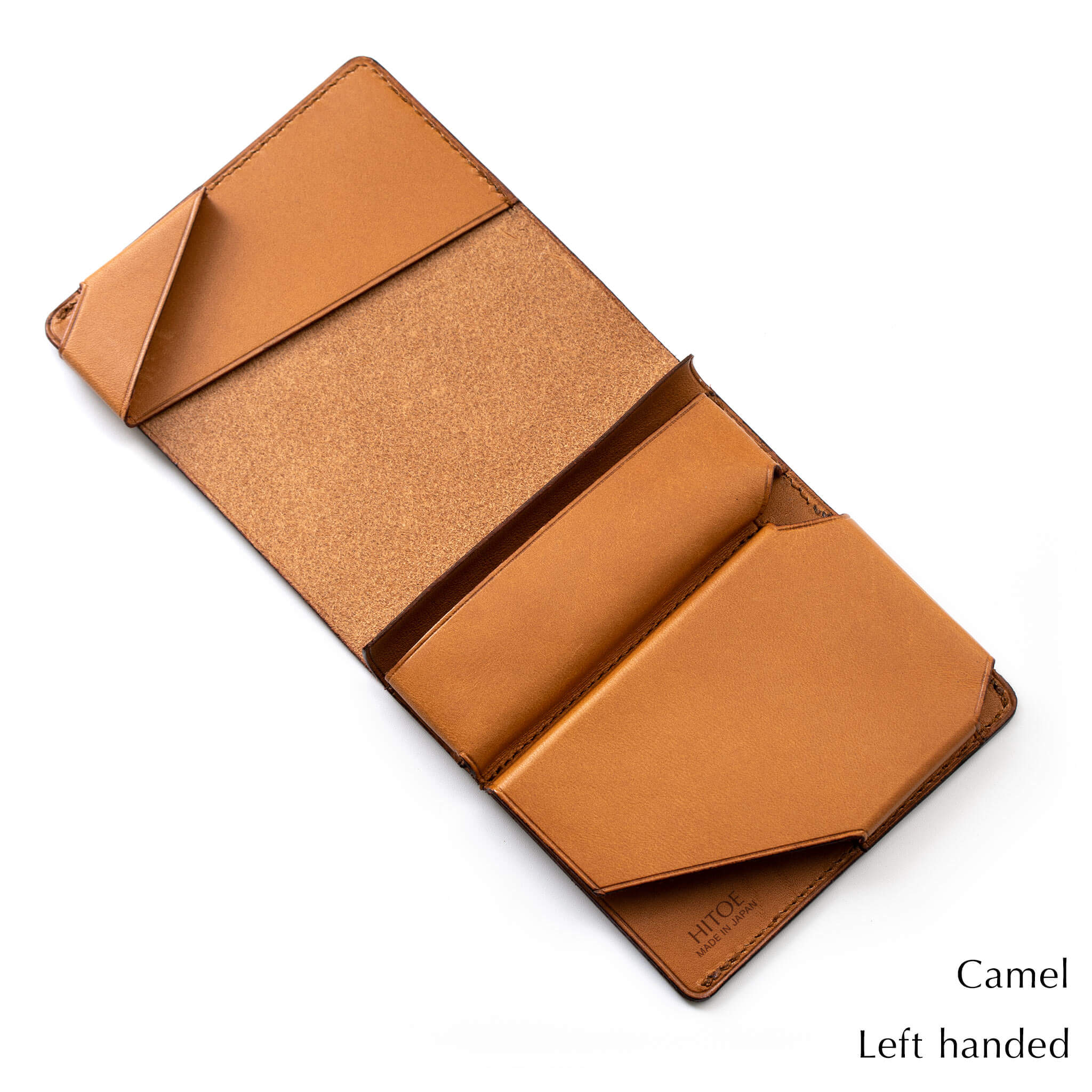Camel　左利き　内部：小さな薄い財布Hitoe Fold -Liscio- 