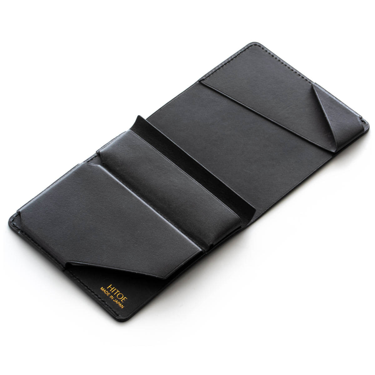 【小さな薄い財布】 Hitoe® Fold Less - Foschia - Black